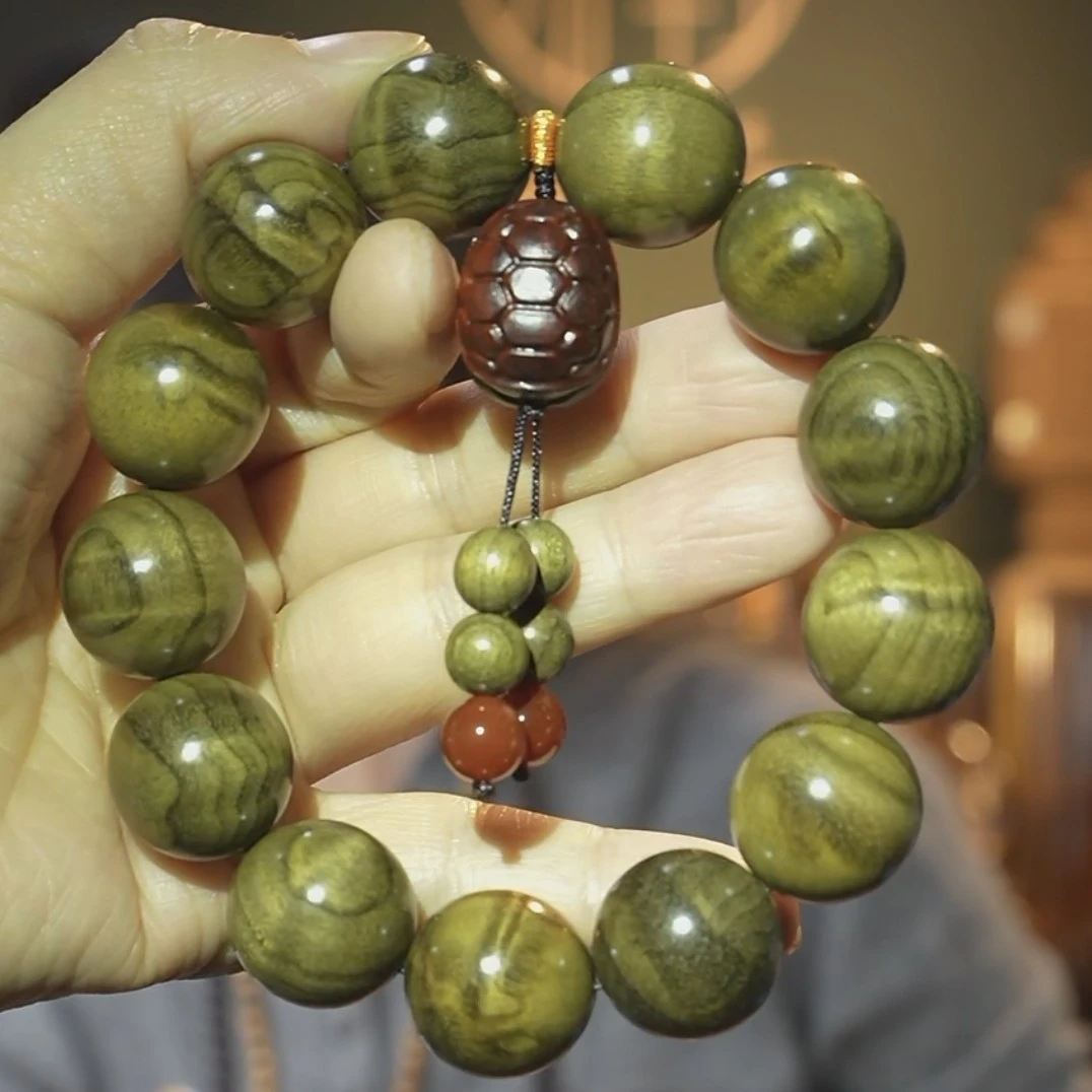 【二楠】【富甲天下】阴沉木1.8水波纹单圈文玩手串【限量10条】