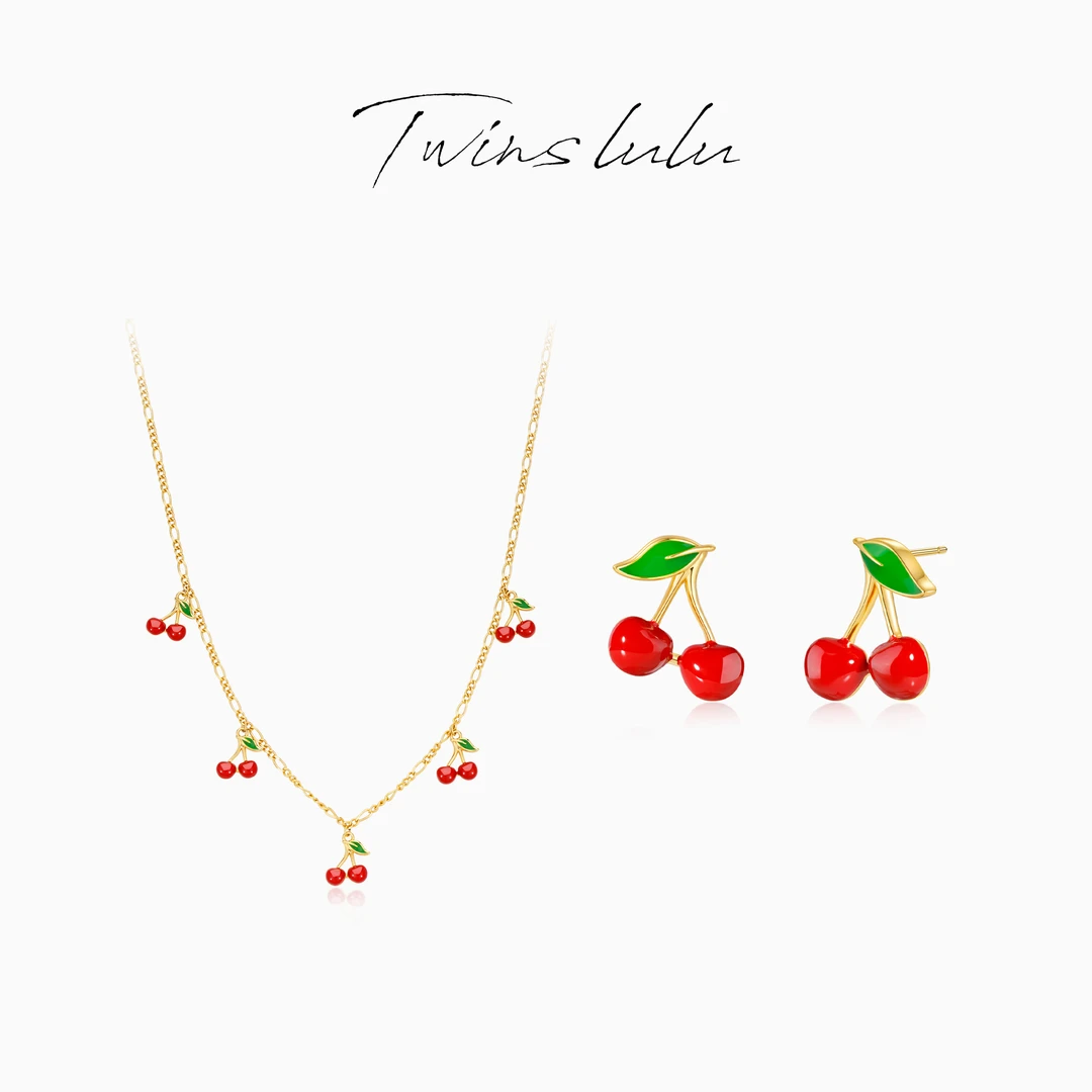 TWINS LULU 【樱桃簇】双十一爆款复古风樱桃项链TSJ7772