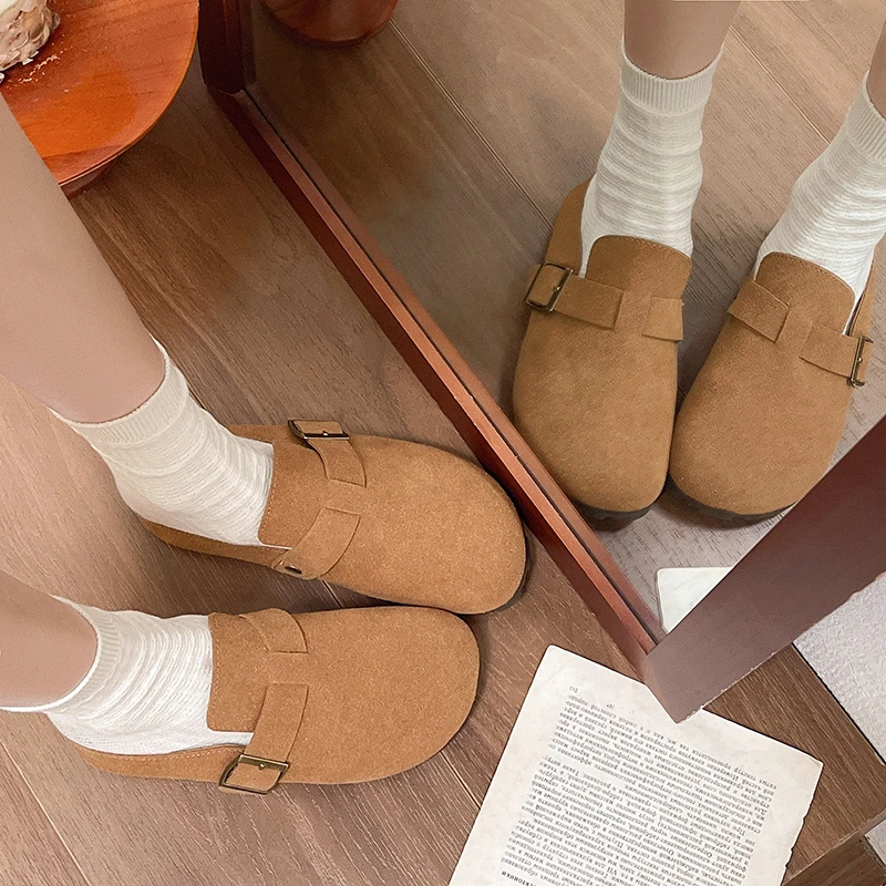 勃肯鞋女款2025年春夏季新款厚底博肯包头半拖鞋女外穿休闲踩屎感