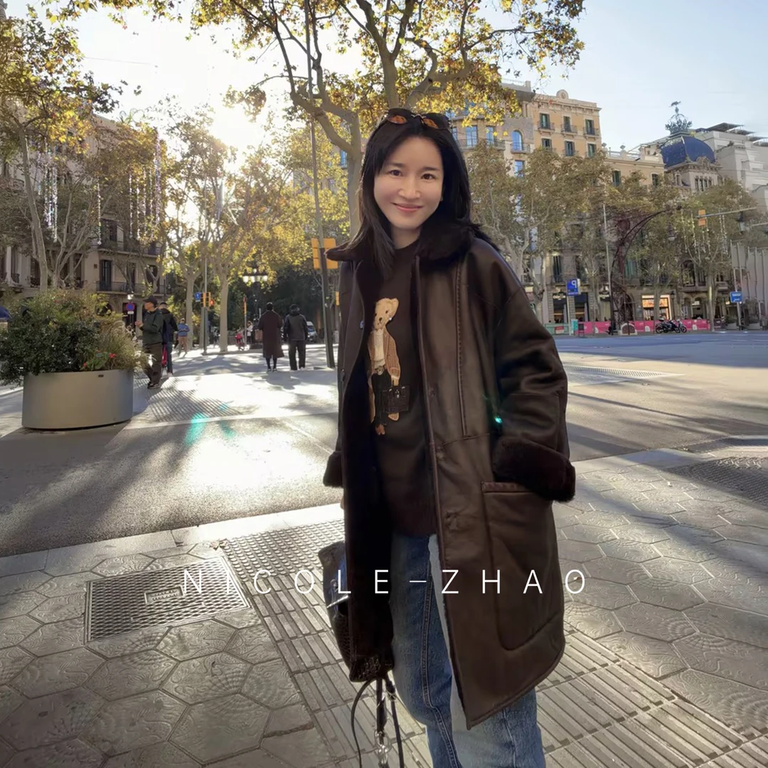 【贵姐NICOLE】MM同款进口拉贡高端两面穿皮草外套5NWP065