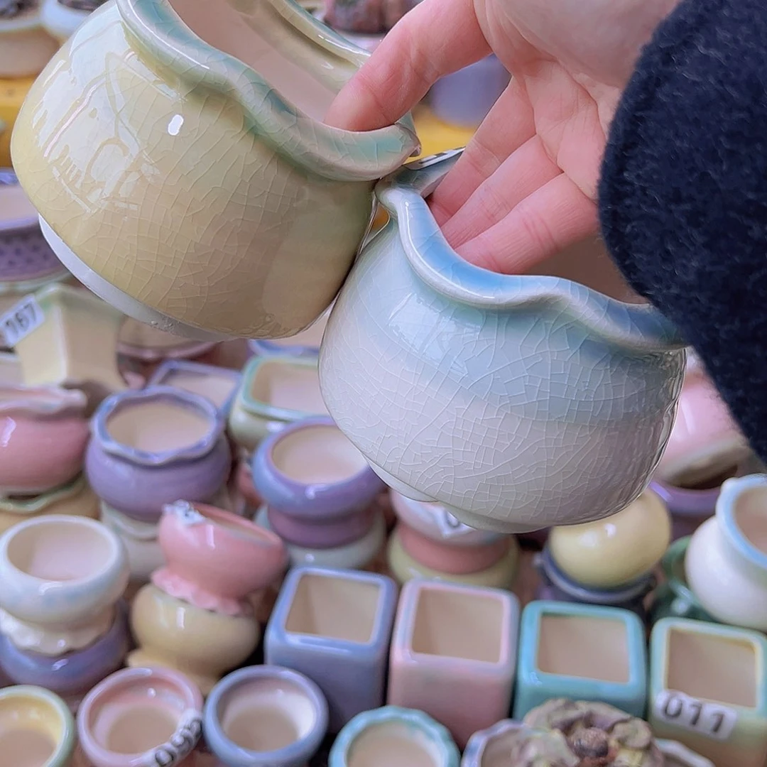 红陶陶瓷花盆当场满12包邮