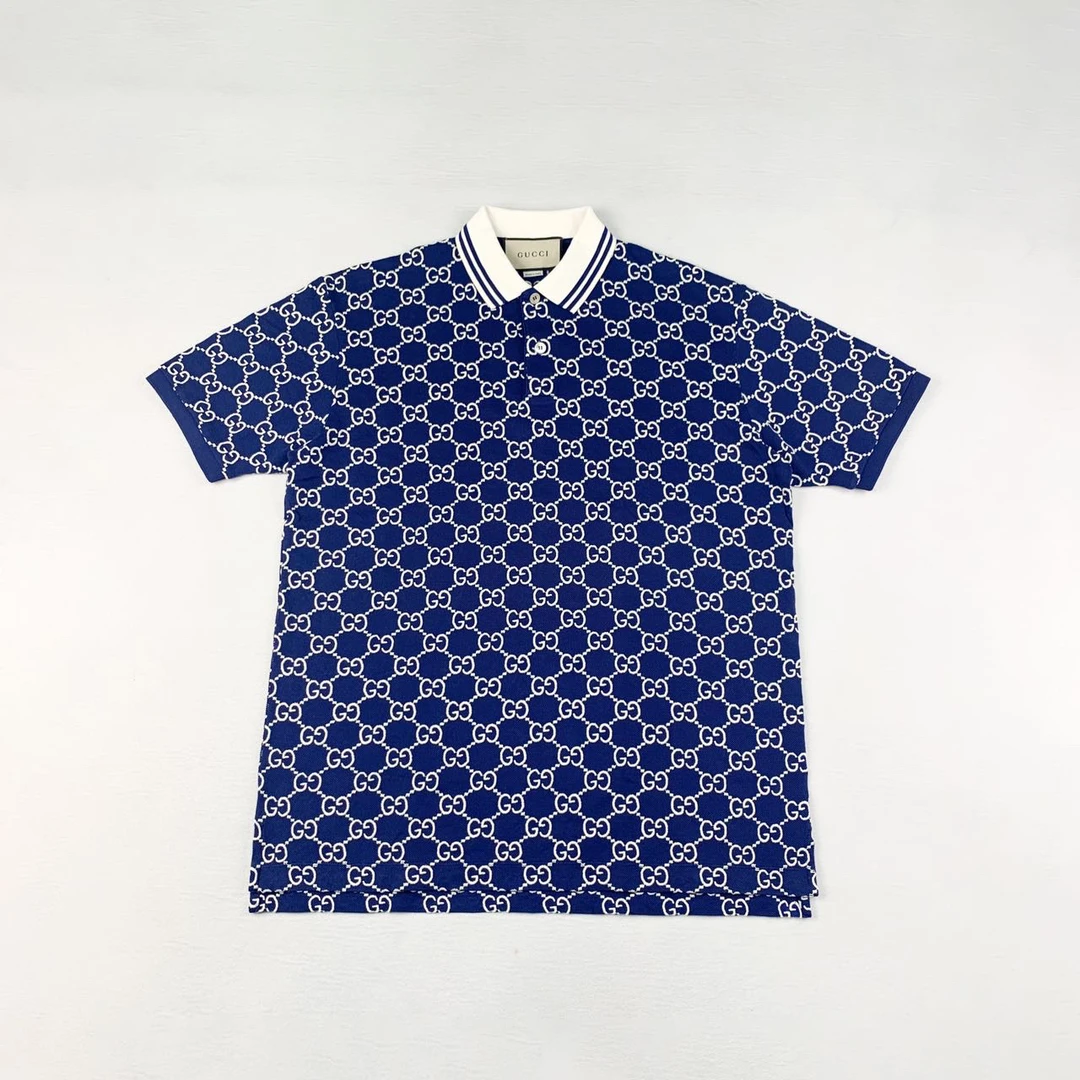 未使用 GUCCI/古驰 满印logo百搭Polo衫短袖l码编码xb5853