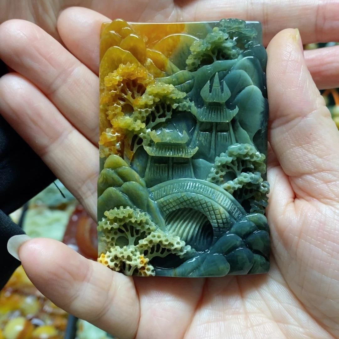 岫玉吊坠(赠链)未镶嵌欧****窗