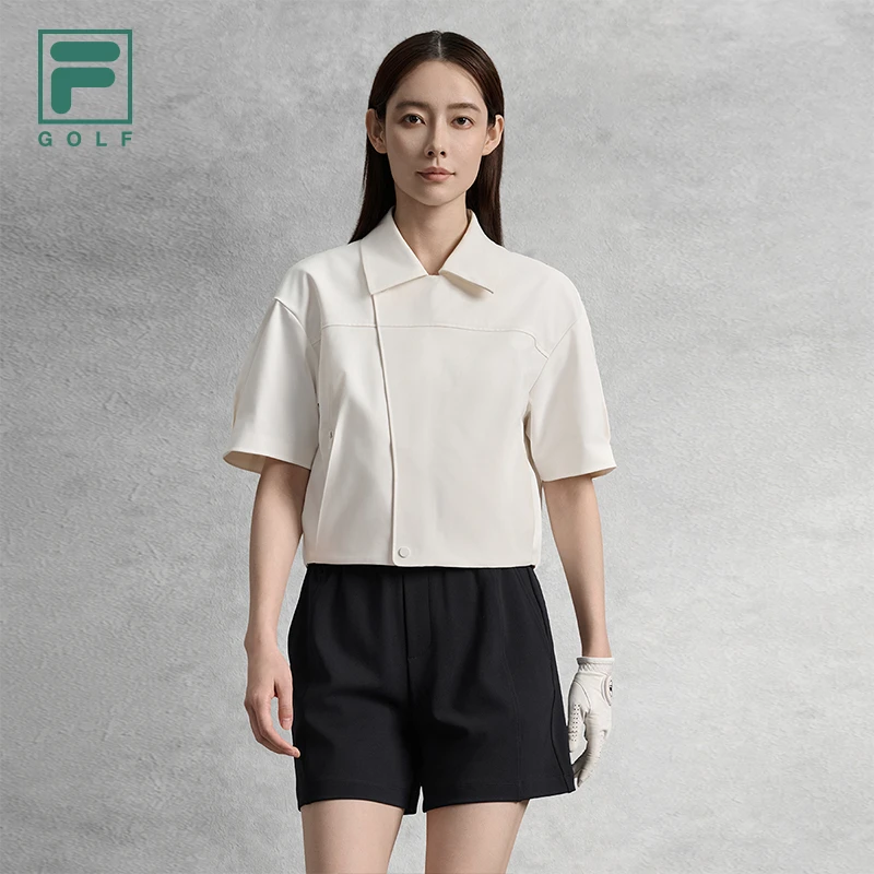 FILA斐乐2025年女装GOLF系列时尚高级百搭宽松翻领短袖上衣