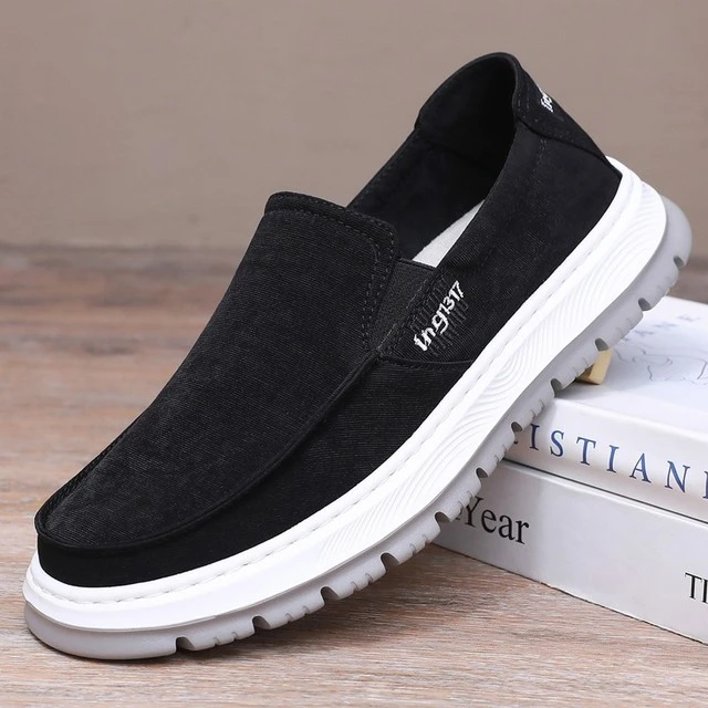 春秋新款北京布鞋男鞋男单透气防滑帆布鞋软底休闲爸爸中老年脚蹬