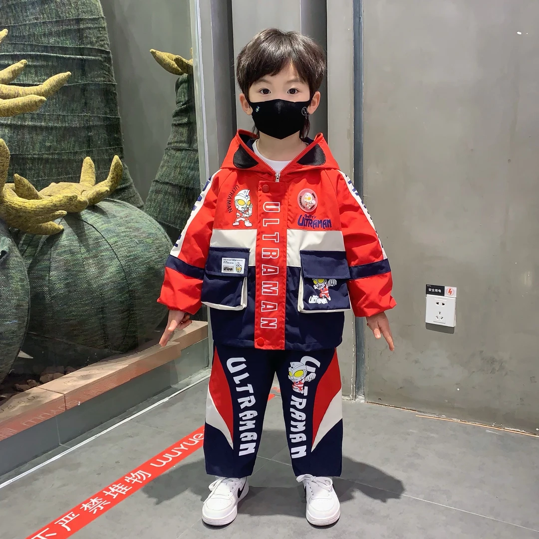 奥特曼衣服男童秋装套装外套2025春秋新款儿童潮帅气时髦男宝风衣