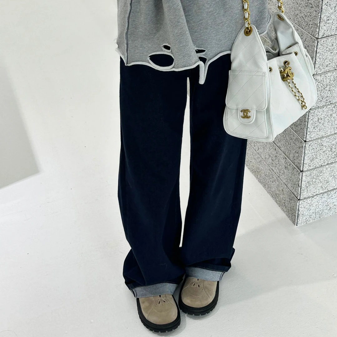 【原色直筒牛仔裤】FCKZ59059韩系潮牌宽松直筒显瘦百搭出游牛仔裤