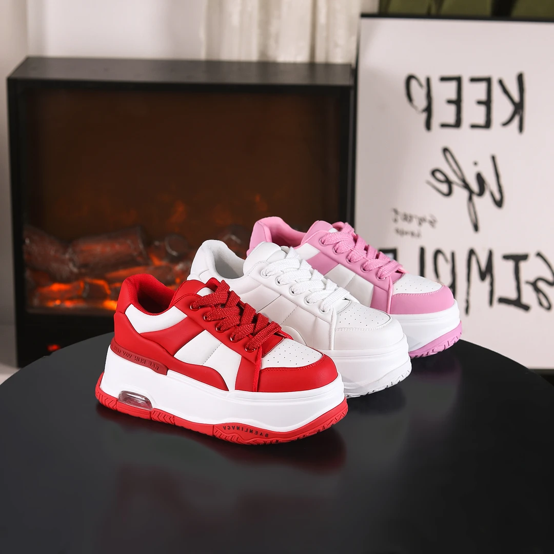 增高6cm加绒小白鞋百女士休闲鞋 98199-1