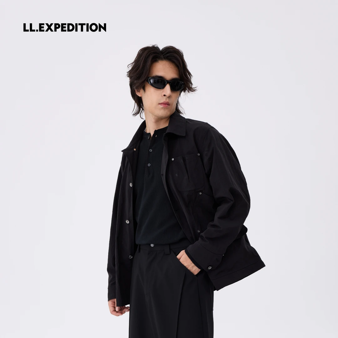 【翻领多口袋】路易诗兰EXPEDITION系列2025年新款运动连帽夹克外套