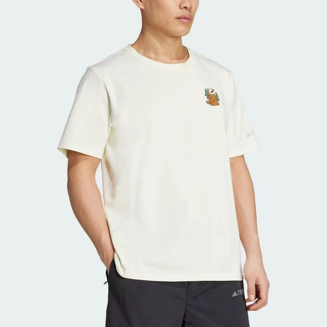 阿迪达斯/adidas男子白色Terrex系列圆领户外短袖T恤 KA3283
