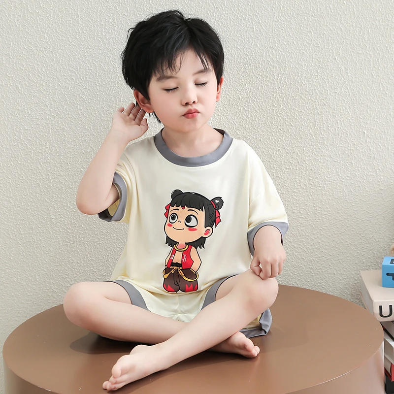 男童莫代尔睡衣套装夏装哪吒2025新款儿童宝宝儿童睡衣夏季薄款