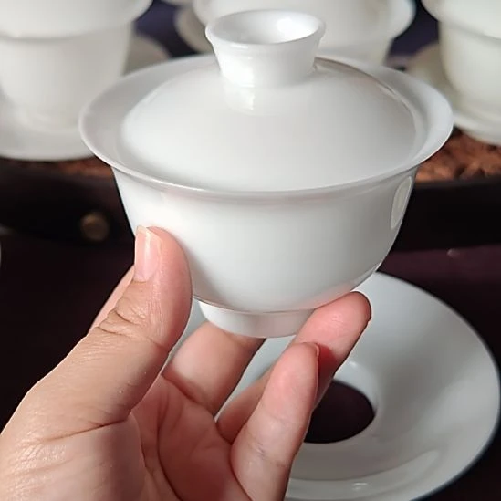 青玉白将军二才盖碗150ml