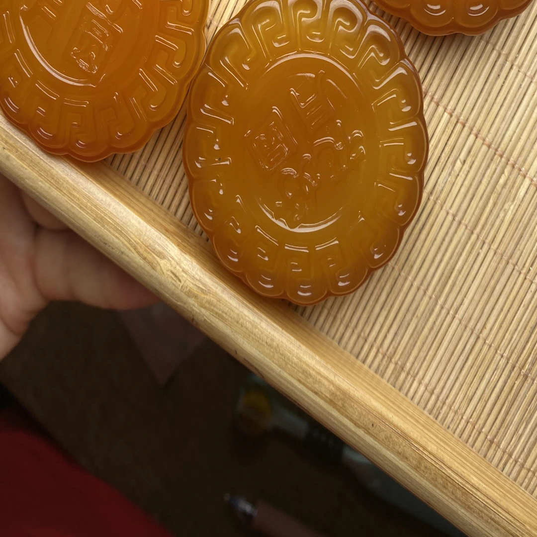 玛瑙月饼摆件中秋礼品手把大款多样性一对带礼盒