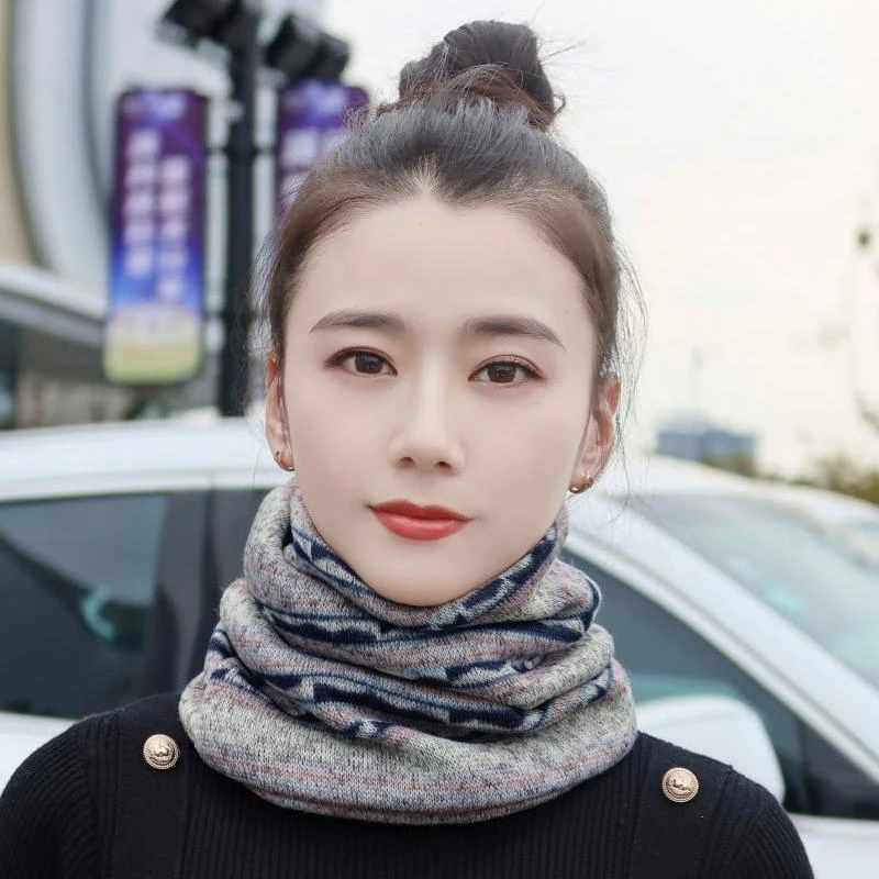 脖套女冬季针织护颈椎百搭春秋韩版围脖保暖学生加厚两用高领围巾
