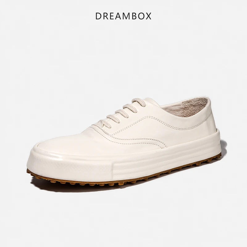 DREAMBOX钧博vibram小白鞋水洗马皮休闲板鞋秋冬高端手工男士鞋子