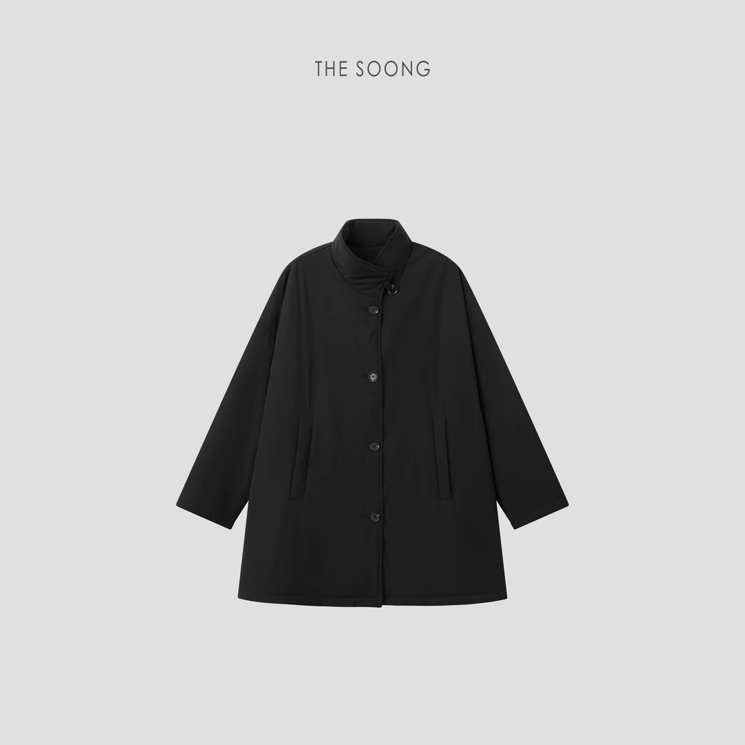 THESOONG|"极简本质"经典羊毛轻盈保暖中长款棉服外套HWFY8349