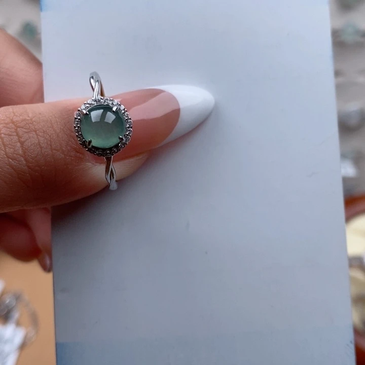 翡翠戒指银S925镶嵌榆*晚11111