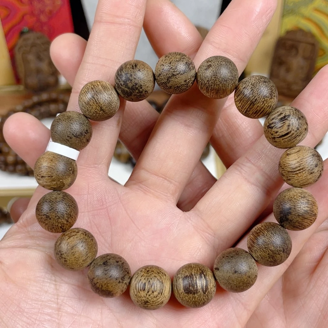 沉香手串默*菩萨棋树心老料1.3