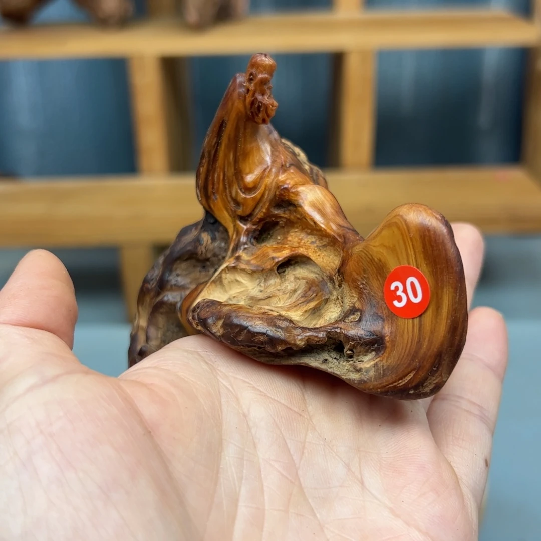 周***木崖柏木摆件手把件