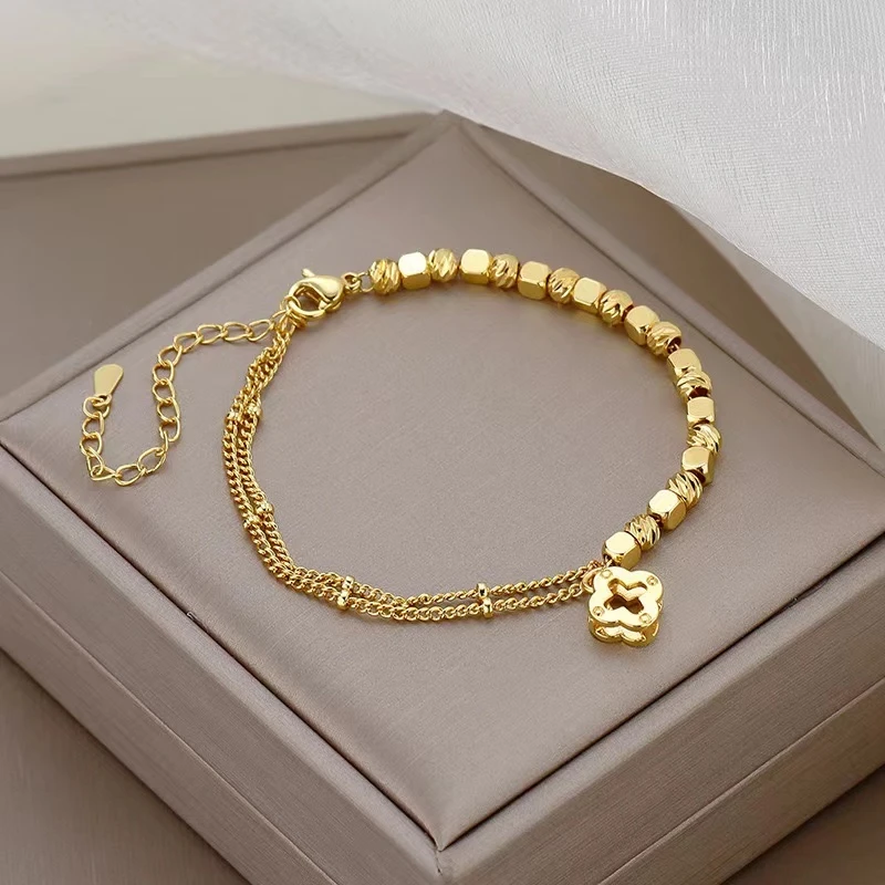 铜合金手链 铜合金手链 D262 简约气质轻奢时尚百搭精致ins手链