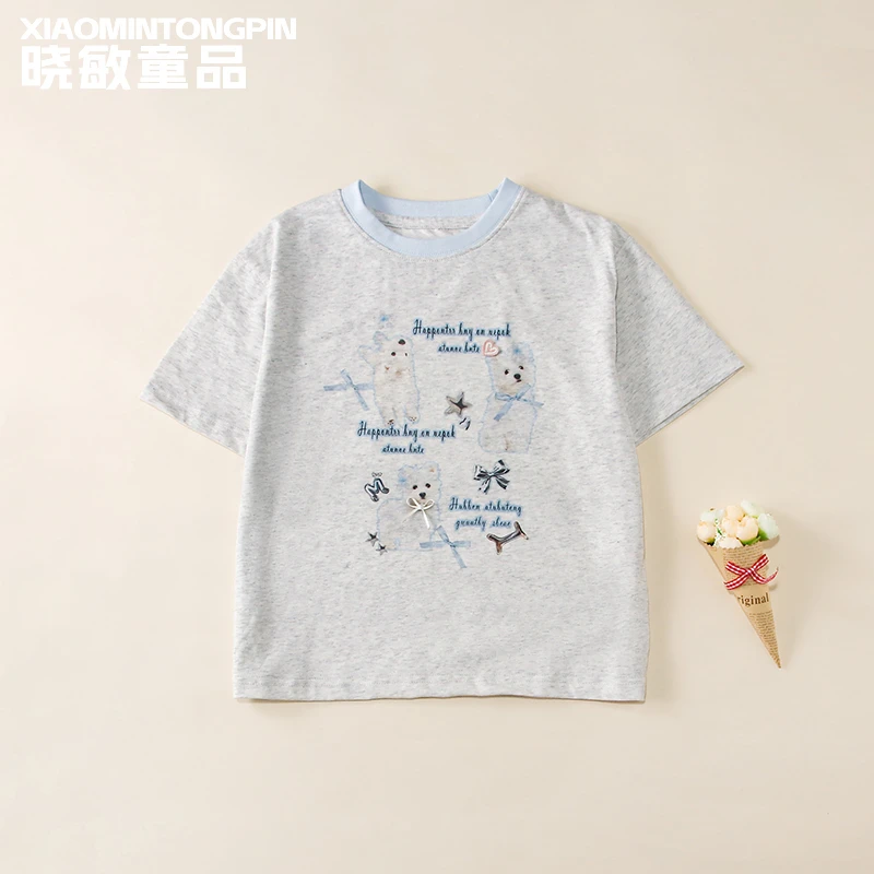 字母小狗印花T恤3C4475