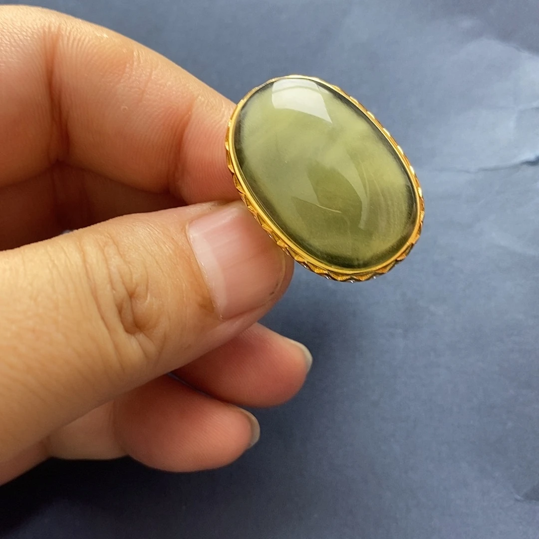 琥珀未镶嵌裸石戒指