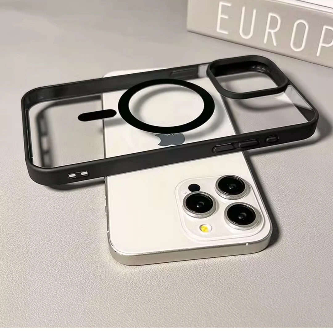 磁吸适用于苹果16/15/17/14/13/12promax手机壳透明肤感简约