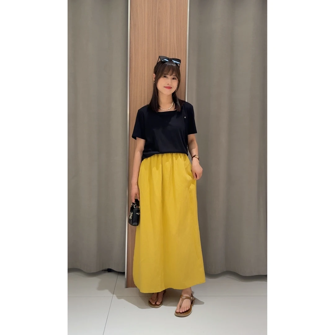 溪上-混纺天丝麻半身裙