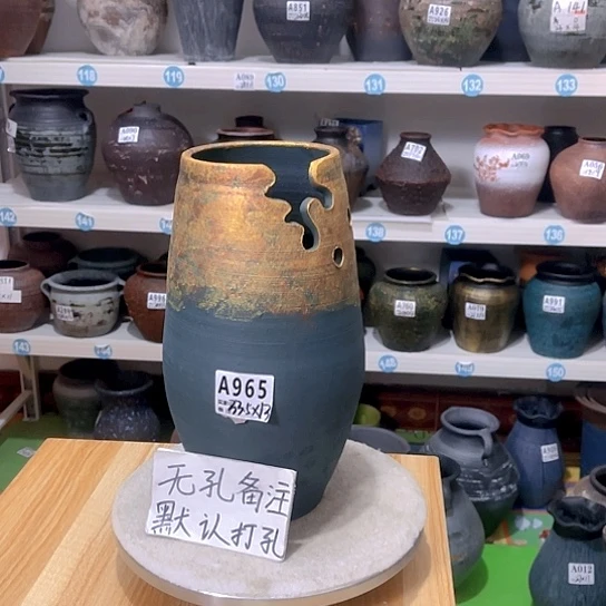 红陶手工制作工艺花盆