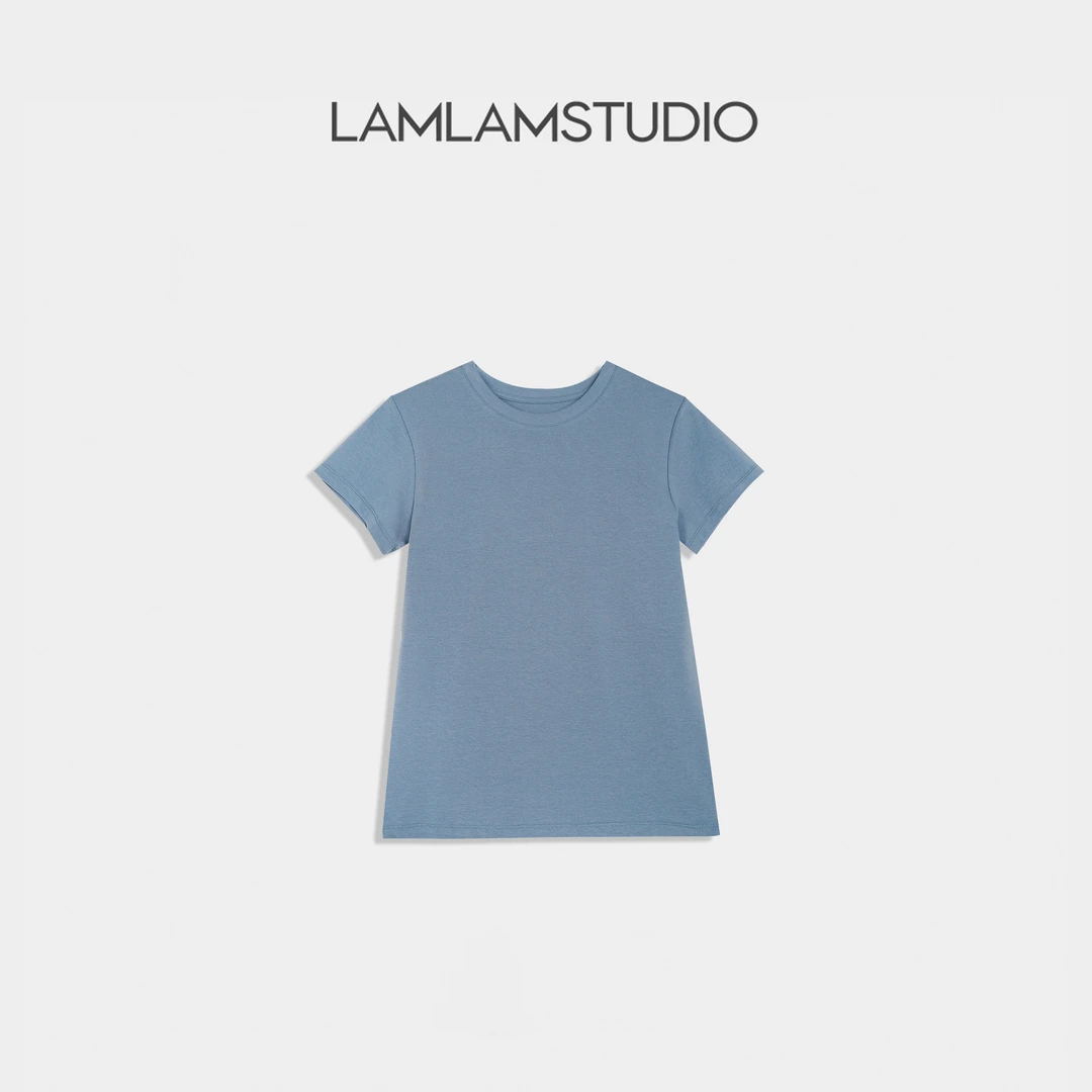 LAMLAM 张一琳 “舒柔棉T” T恤休闲简约纯色圆领百搭时尚G001T