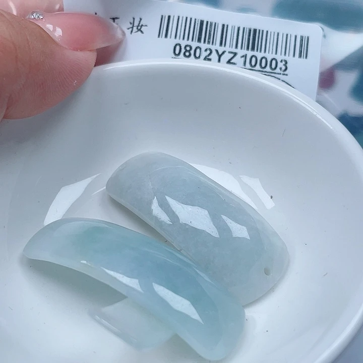 翡翠足银镀金镶嵌吊坠(不含链)