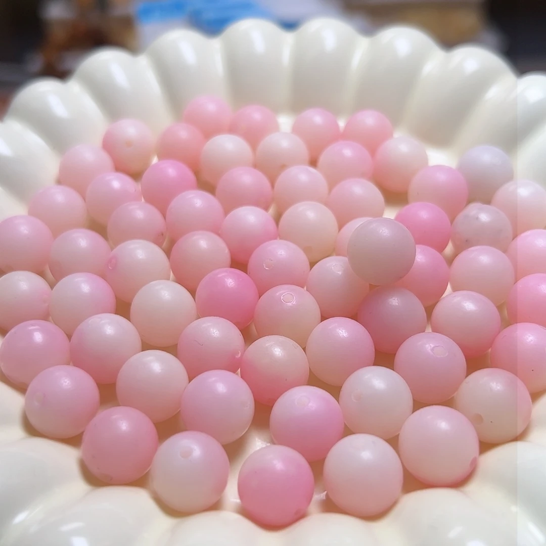 菩提根/象牙果吊坠卡12公主粉圆珠100颗