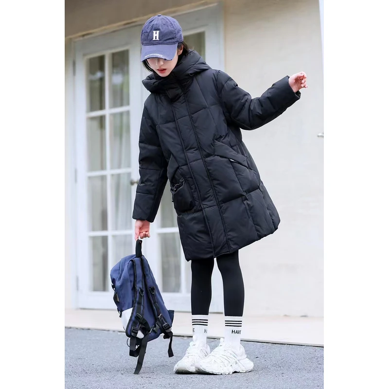 【羽绒服-反季】新国标80白鸭绒双倍冲绒女童连帽外套冬季儿童亲子