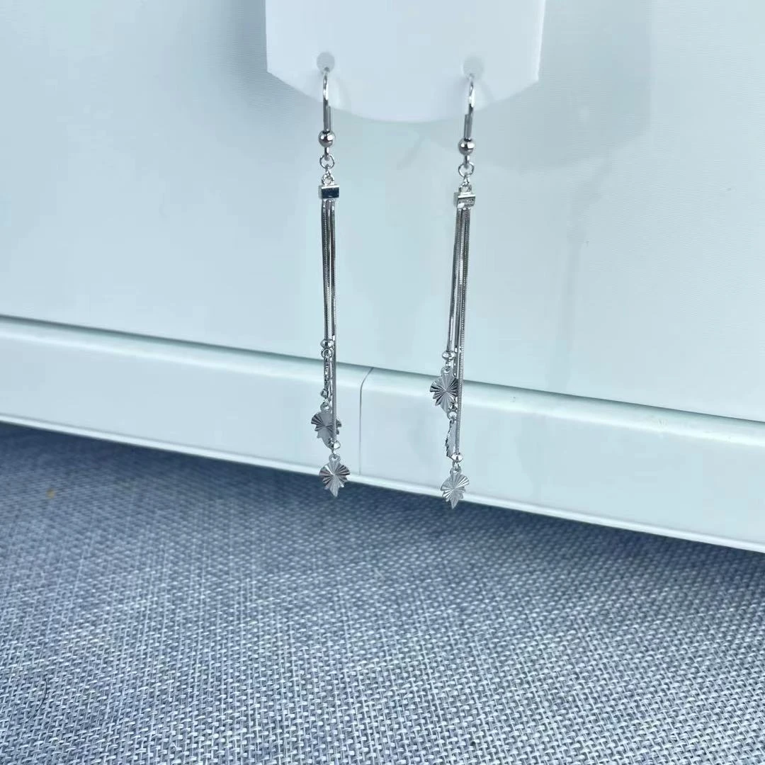 PT950 铂金耳饰  流苏叶子耳钩 气质时尚 S 50271