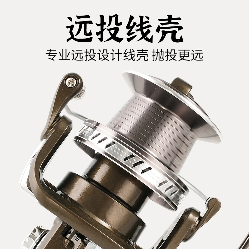 全金属无间隙远投轮9000-12000型超大斜口海竿轮抛竿轮大物轮鱼轮