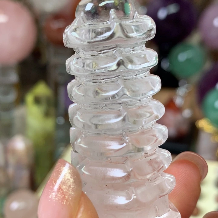 水晶珠宝半成品未镶嵌白水晶文昌塔