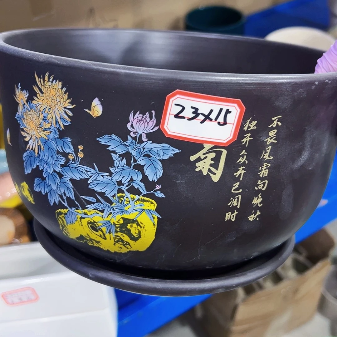 有孔外贸尾单陶瓷花盆凑单10米包邮