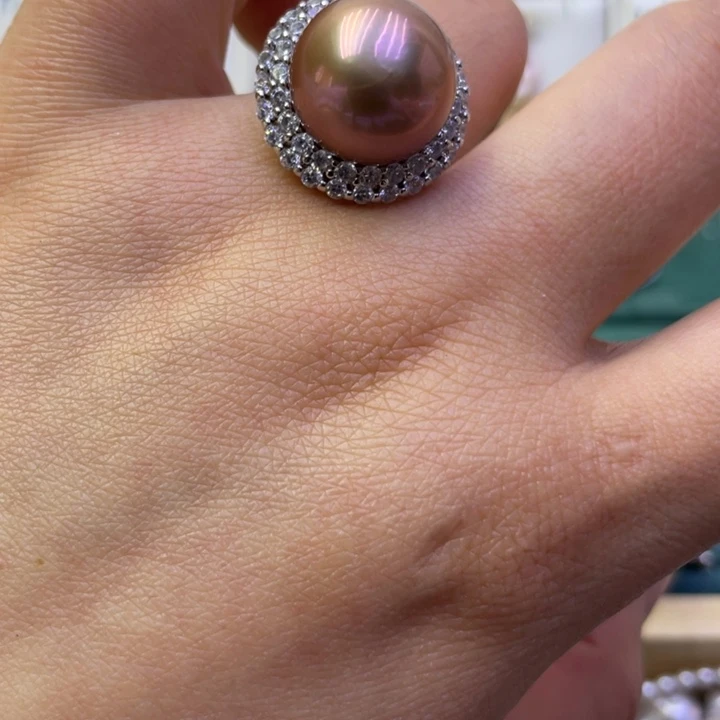 淡水珍珠戒指合金