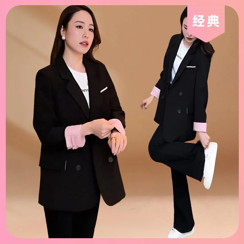 韩版复古国风西装外套女2025春秋季新中式大码宽松高级感休闲西服