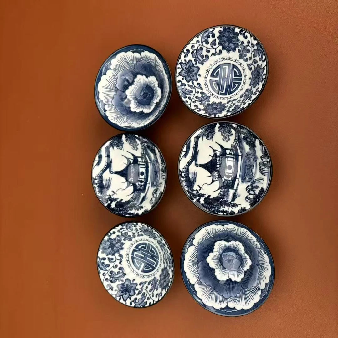 斗笠【2亭子+2牡丹+2青花缠枝莲】六只装 CL0376