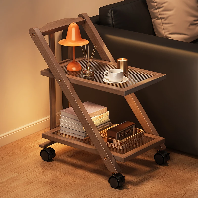 床头置物架可移动家用卧室带轮新款床头柜床边收纳置物柜推车架子