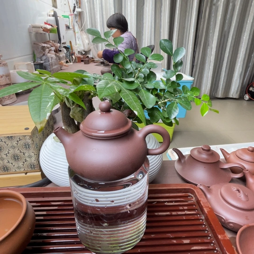 紫砂茶壶容天天青紫泥