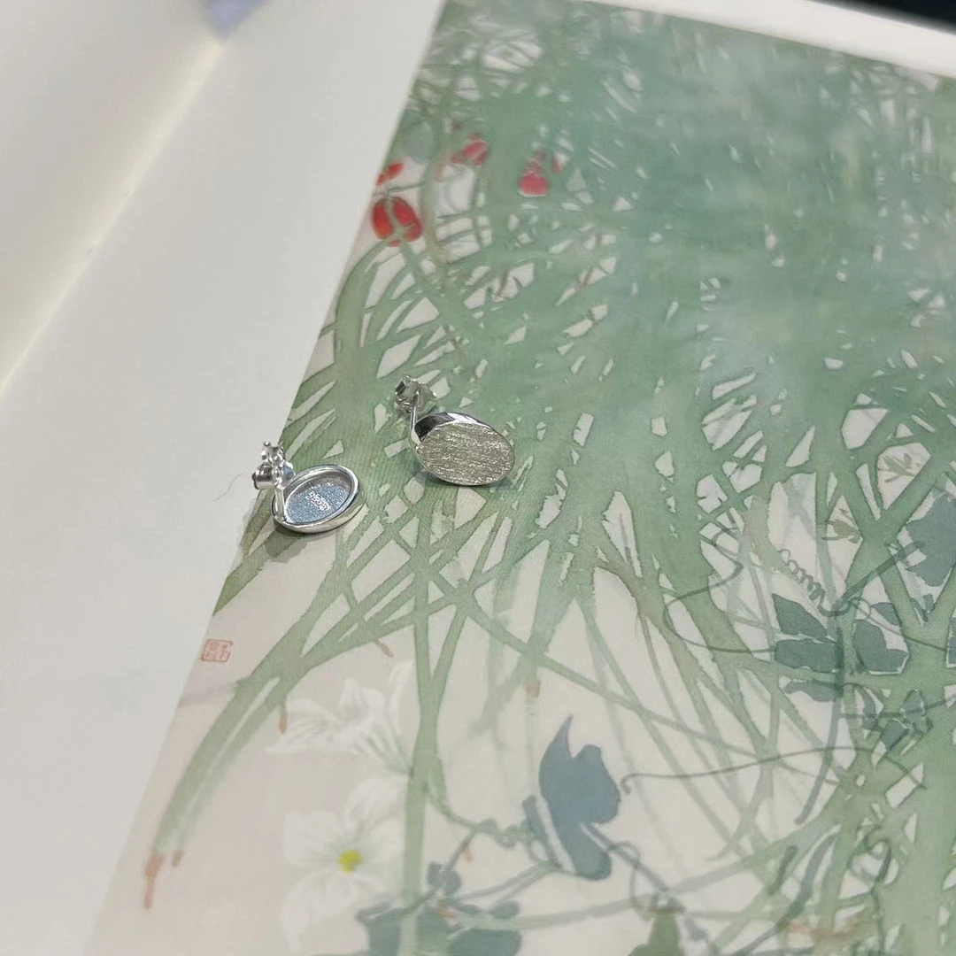 925银耳饰 JIUJIU【简约拉丝耳钉】气质轻奢百搭小众日常精致0421