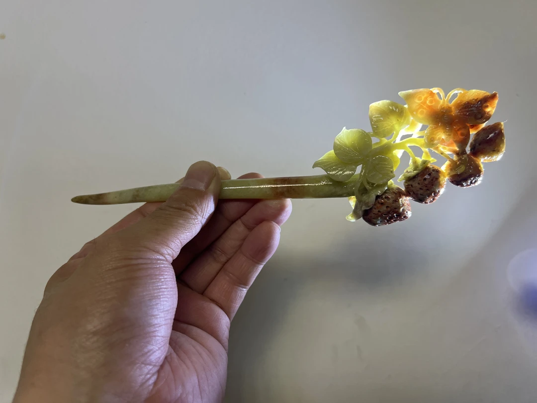 新中式国风岫玉花玉草莓