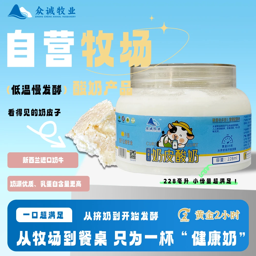 【内蒙古发货】奶皮子酸奶228g*6桶