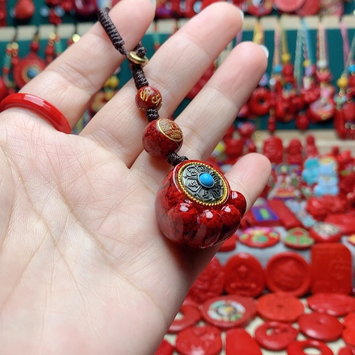 天然辰砂工艺品朱砂钥匙扣