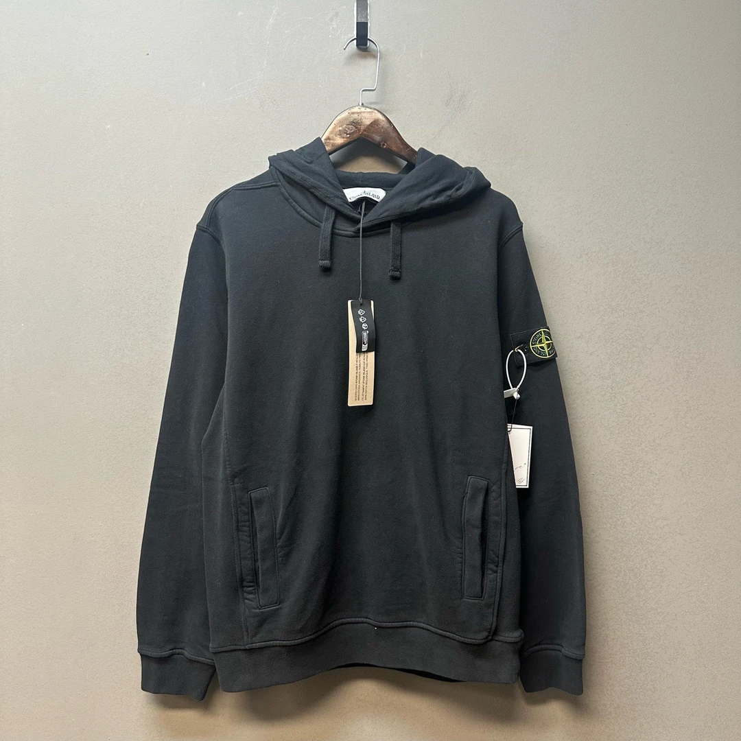 Stone island石头岛/04700/24fw 黑色连帽卫衣 L码