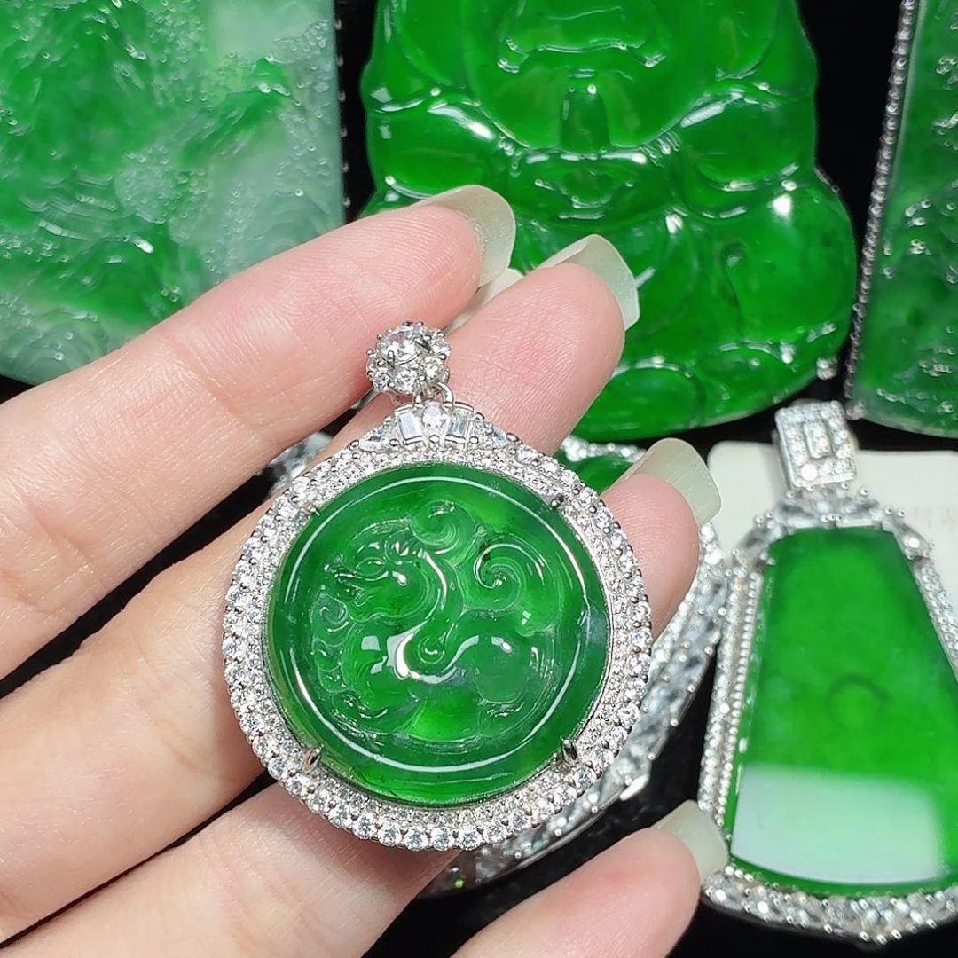 翡翠银S925镶嵌颈饰111111