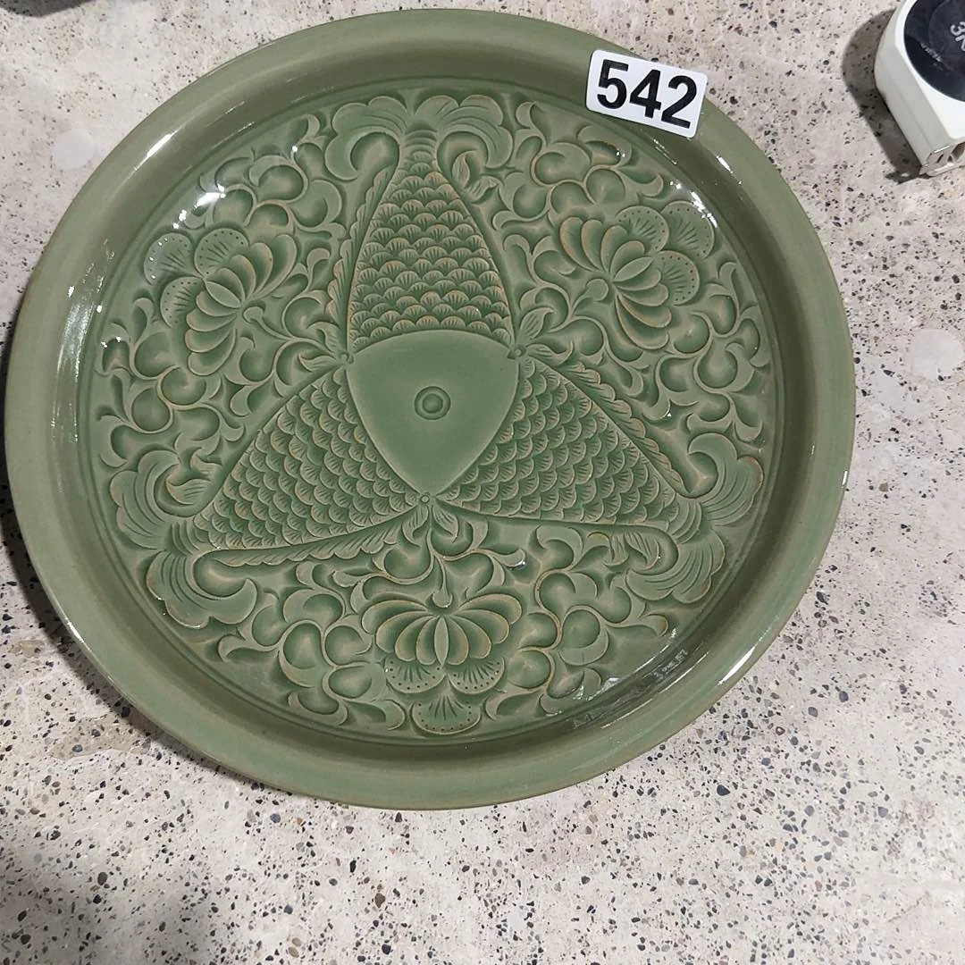 天***间耀州窑盘子瑕疵不保破损不退货