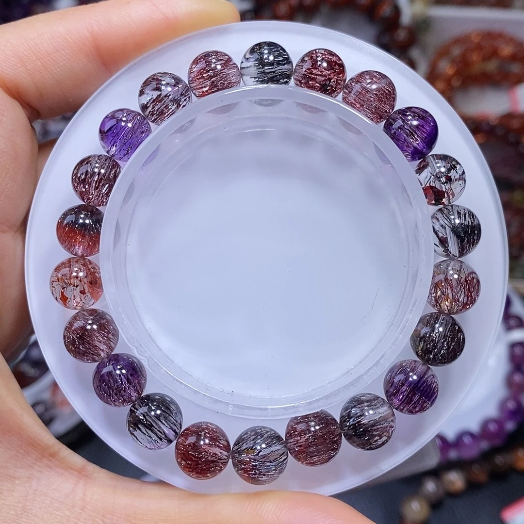 水晶未镶嵌手链黑加仑8.7